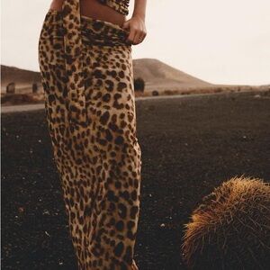 Zara NWOT Printed Tulle Skirt Leopard